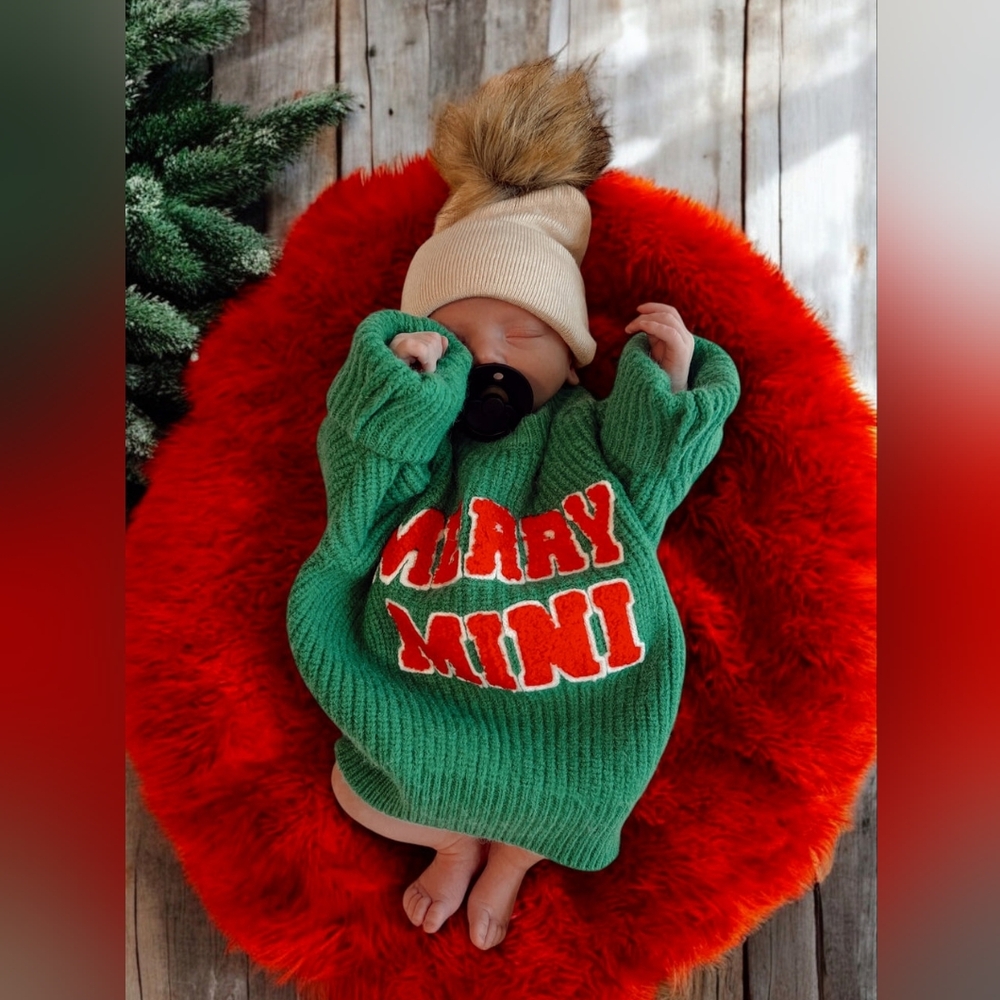 Spearmintlove Merry Mini Knit Christmas Sweater Size 0-6 Months